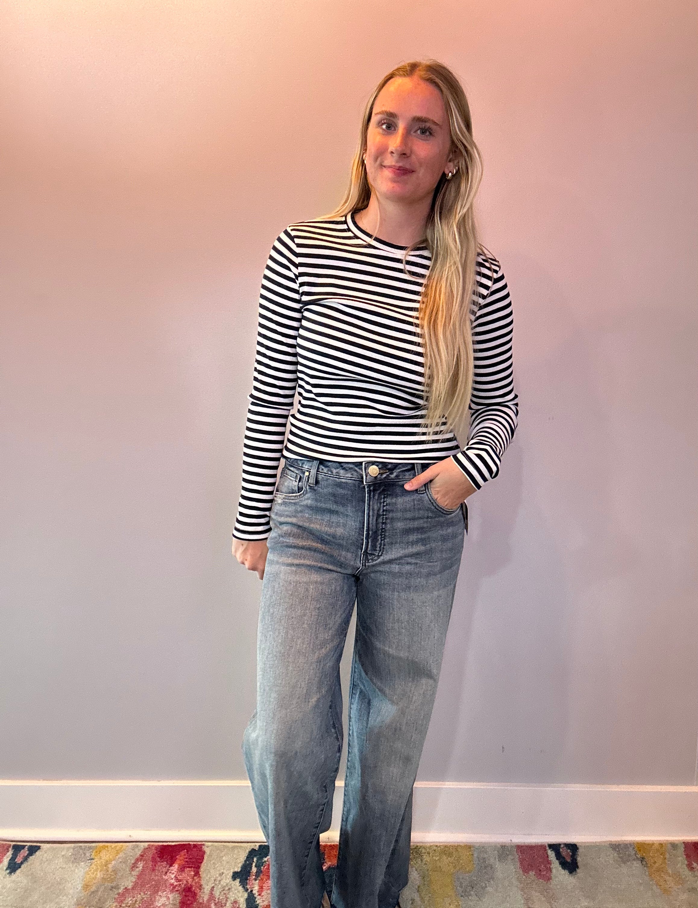 Navy Must Have Striped Long Sleeve Top