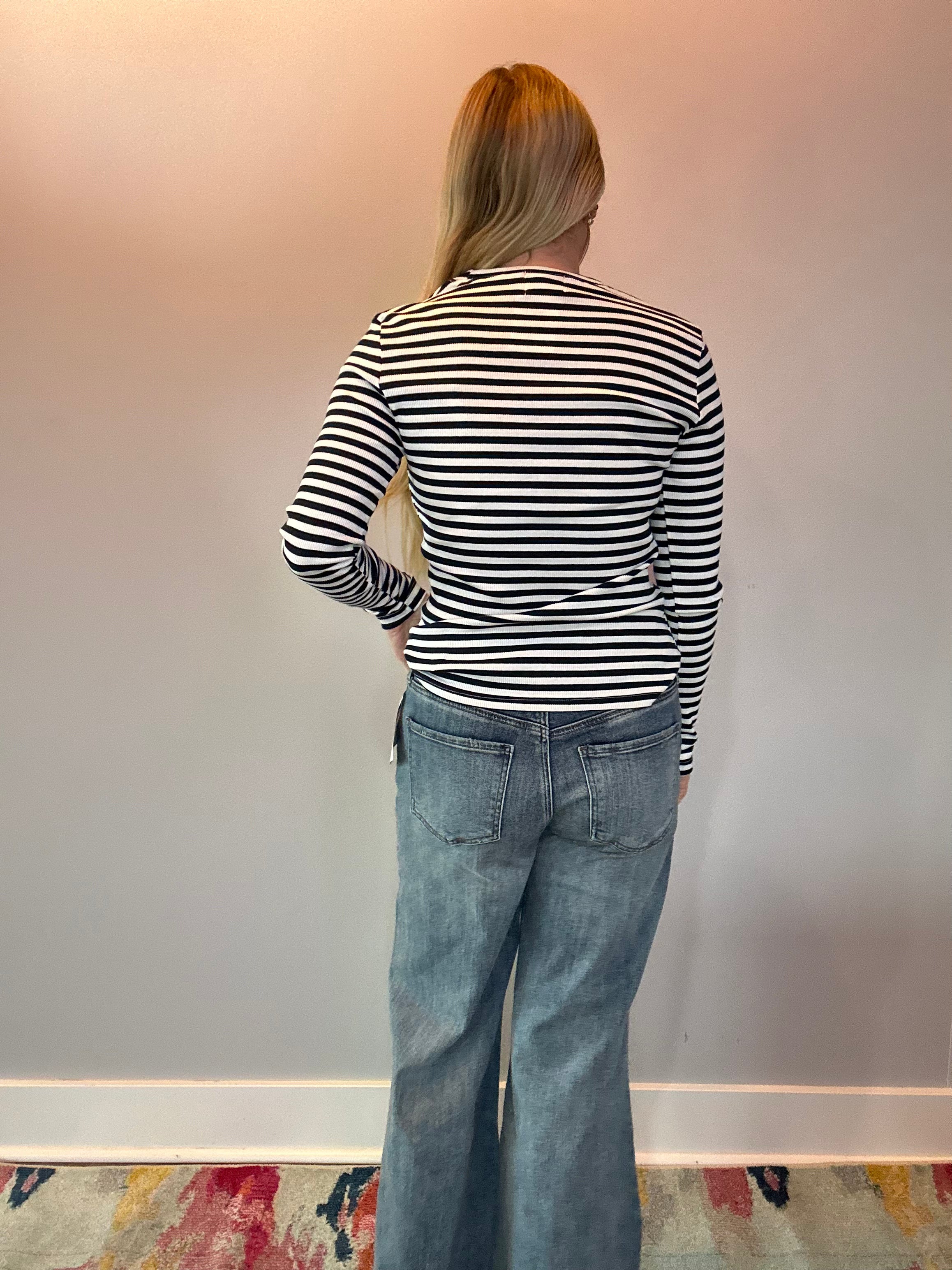 Navy Must Have Striped Long Sleeve Top