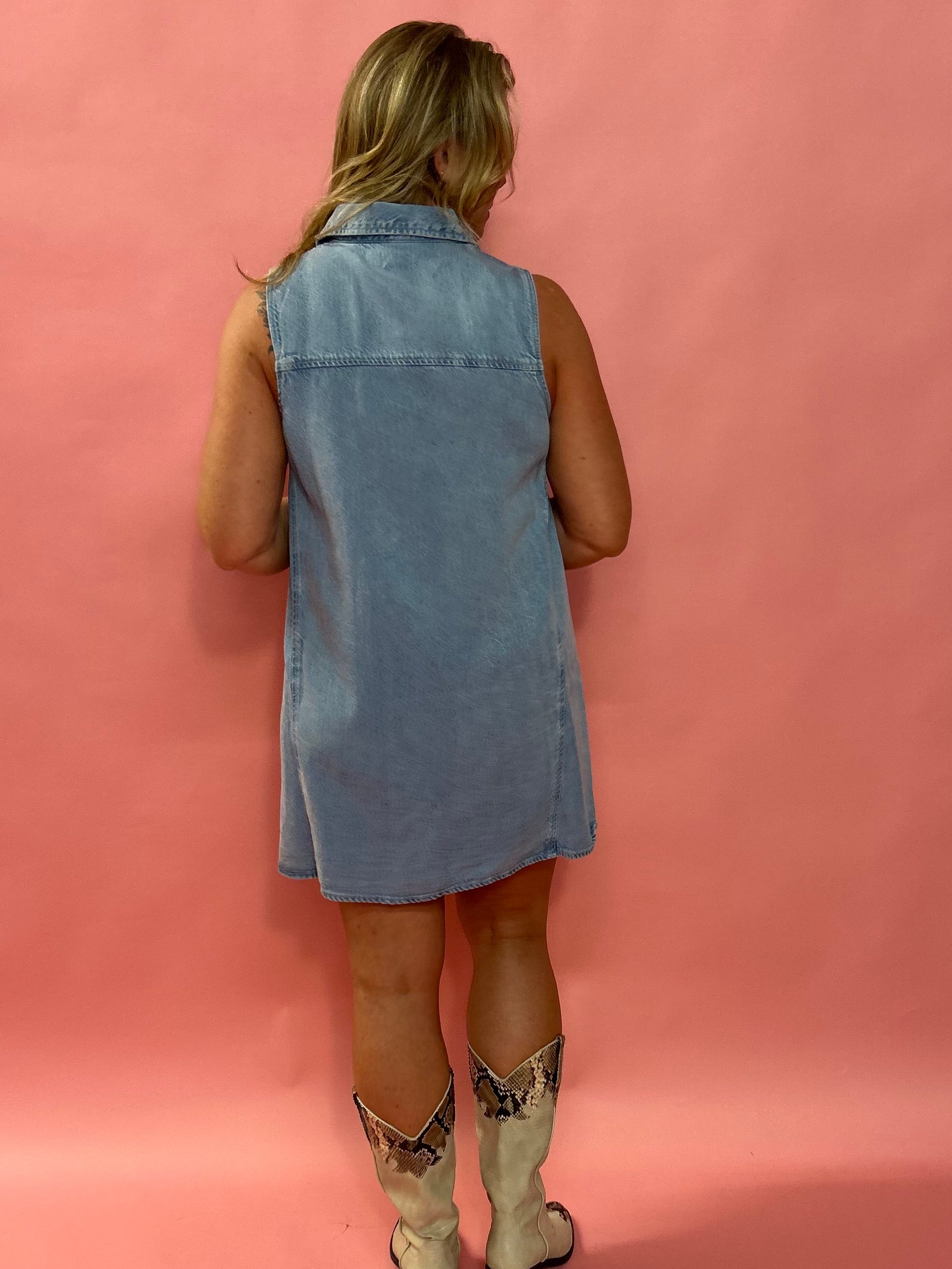 New Light Denim Mini Dress