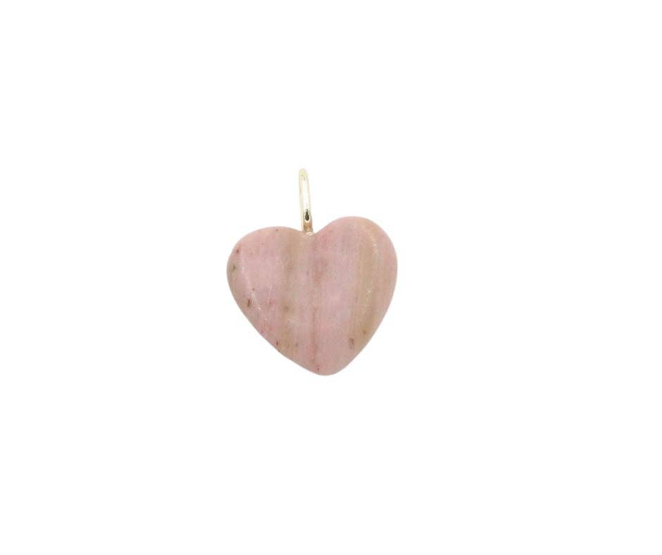Palm Beach Stone Heart Charm in Tea Rose Pink