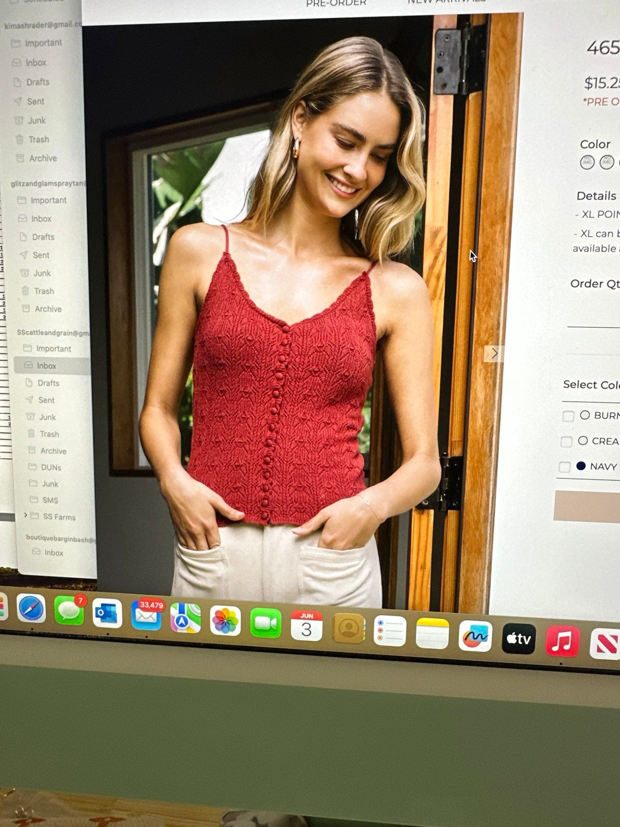 Pointelle Knit Scallop Detail Tank Top