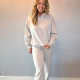 Polished Comfort Modal Scuba Polo Top with Piping in Taupe