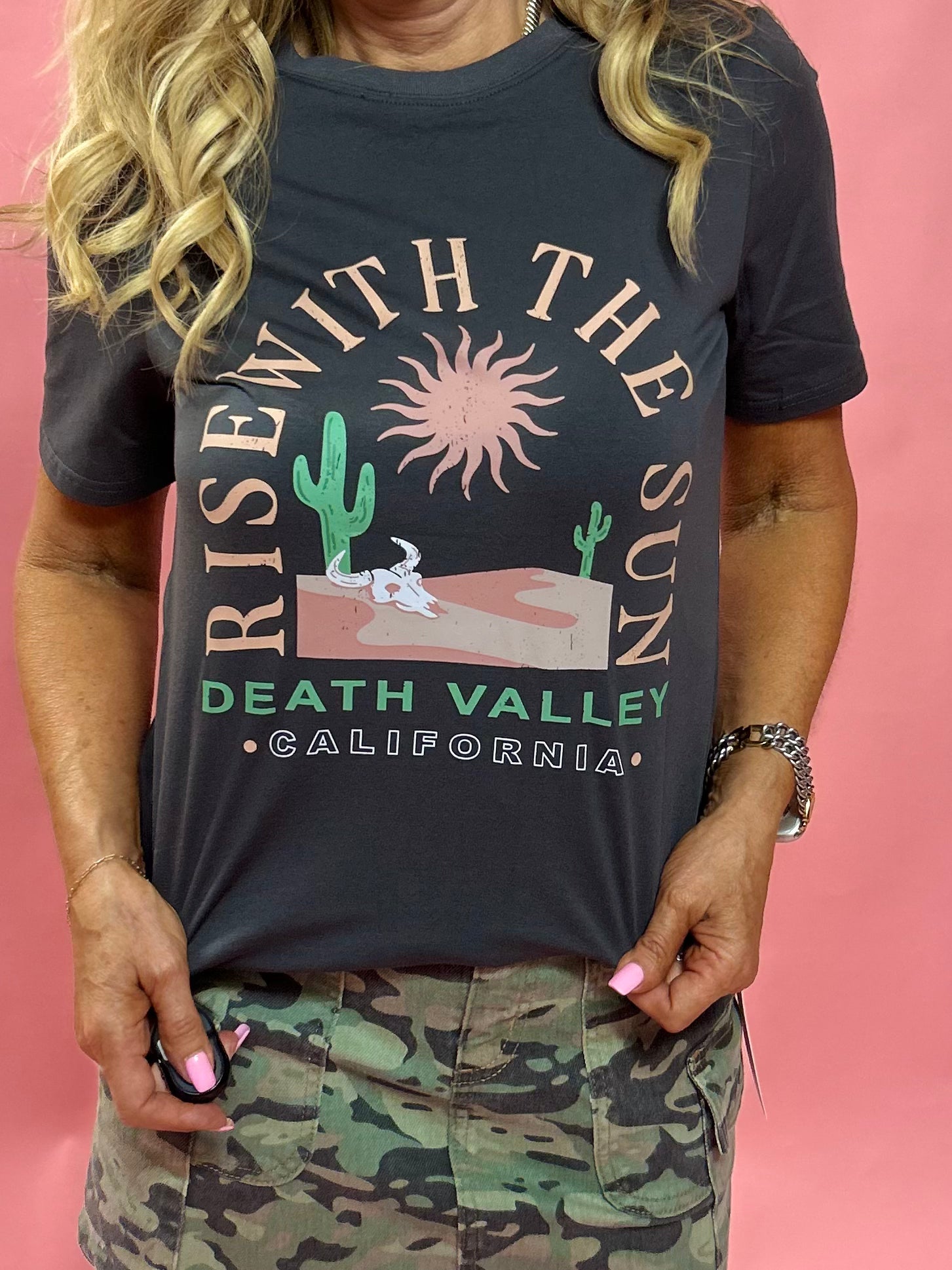 Rise With the Sun Western Graphic Tee – Dark Grey
