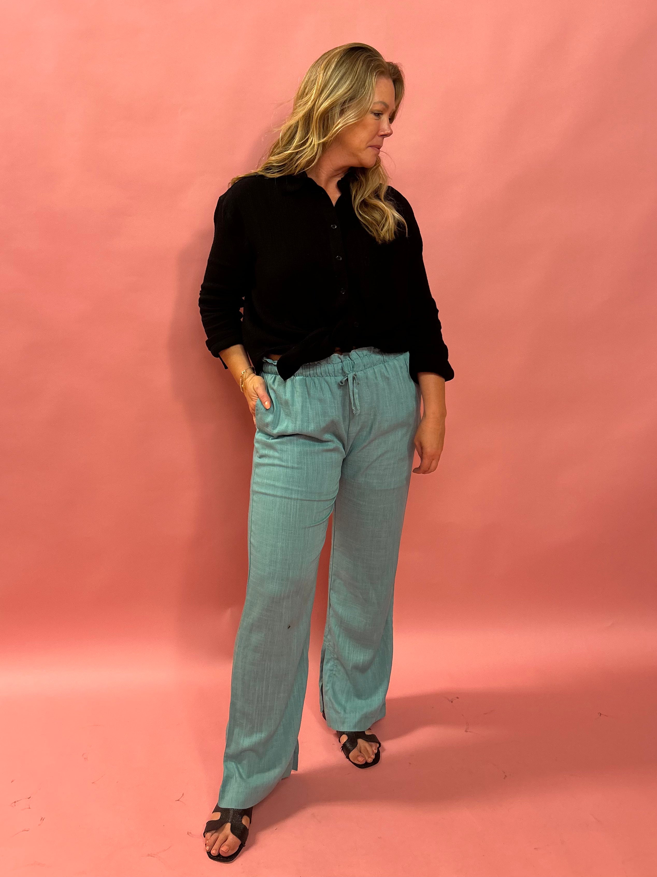 Sandy Resort Radiance Pants in Grey Teal