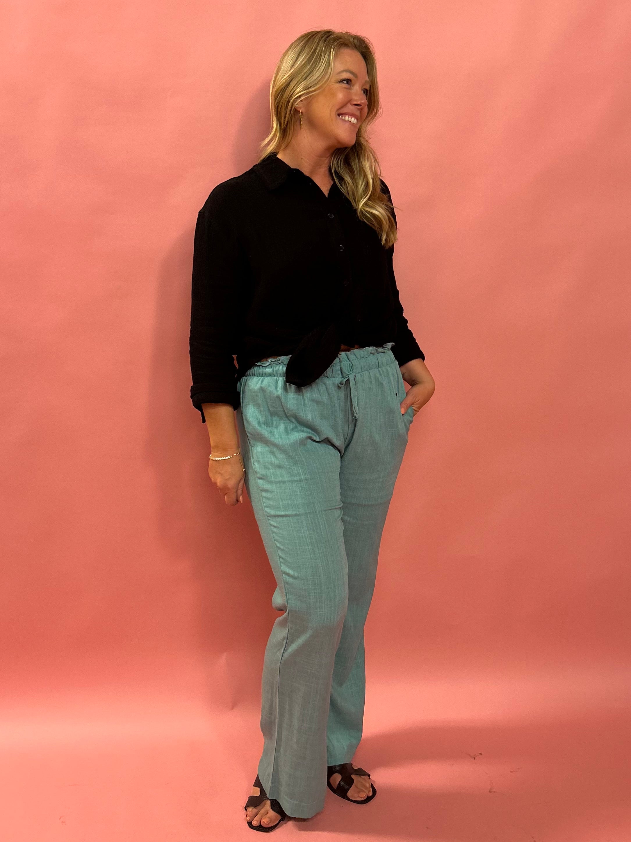 Sandy Resort Radiance Pants in Grey Teal