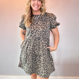 Savannah Tiered Leopard Mini Dress