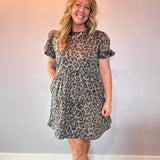 Savannah Tiered Leopard Mini Dress