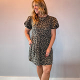 Savannah Tiered Leopard Mini Dress