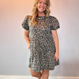 Savannah Tiered Leopard Mini Dress