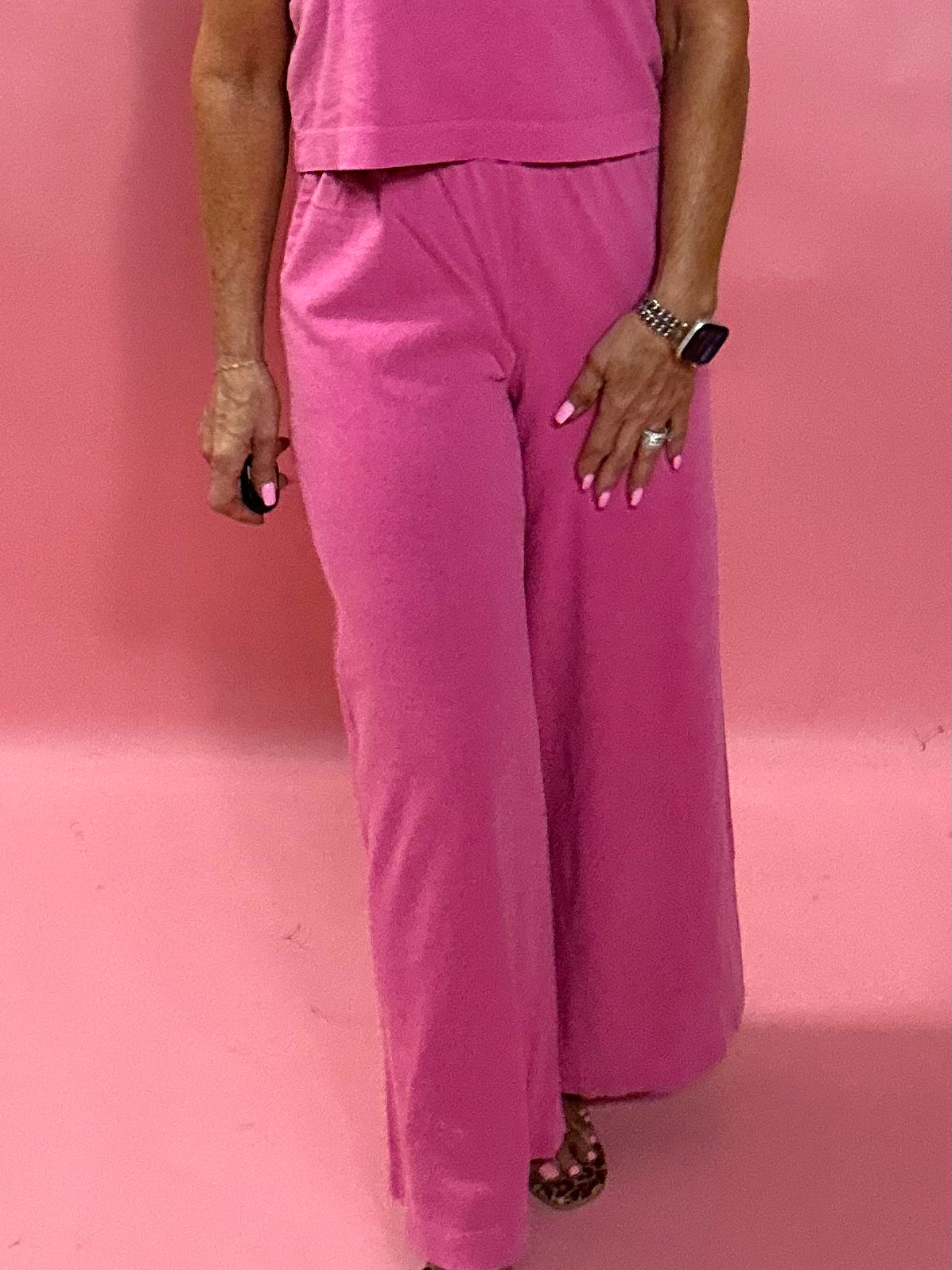 Scout Jersey Flare Pant in Island Pink