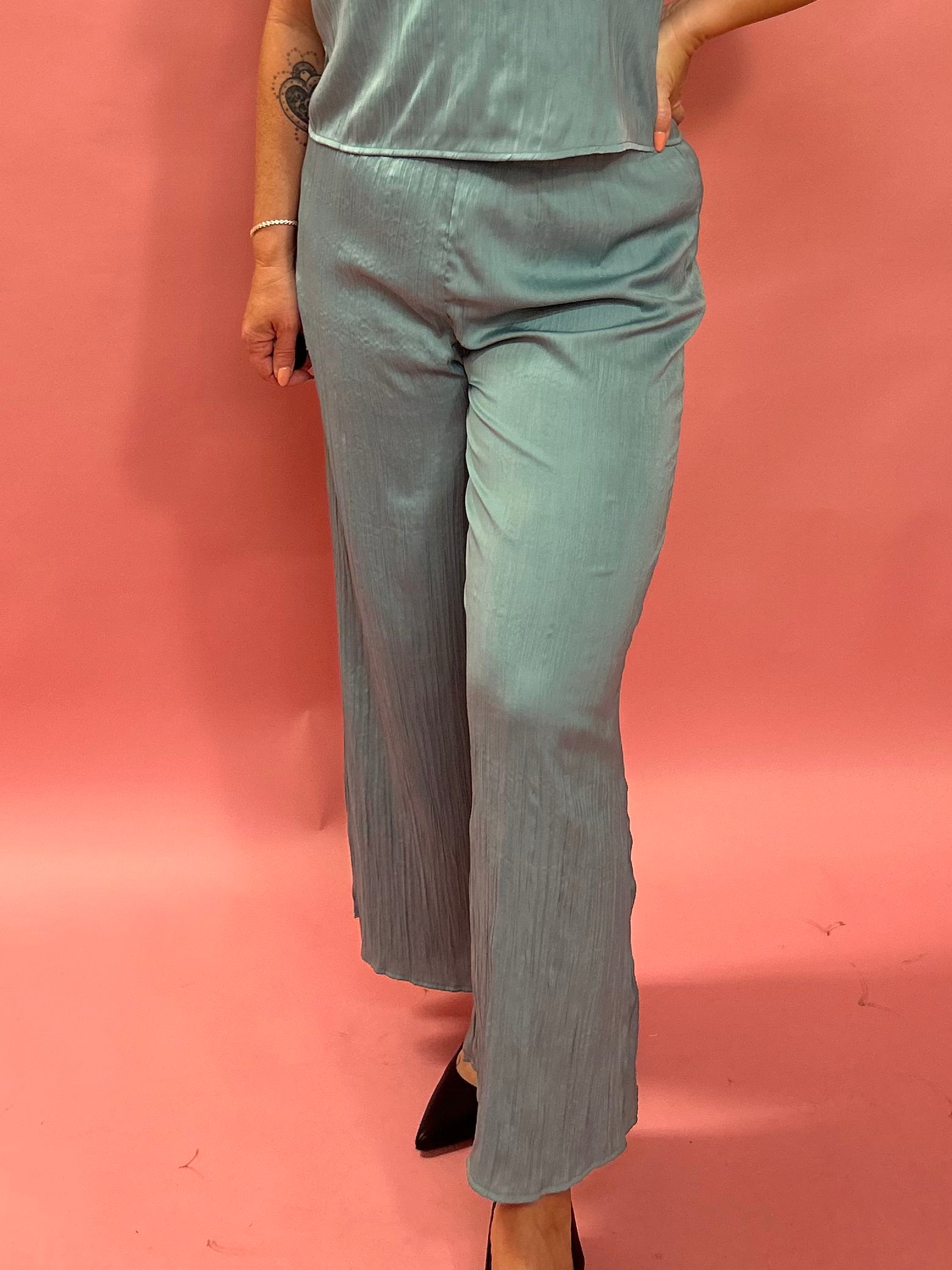 Sunset Satin Pant in Sea Pine