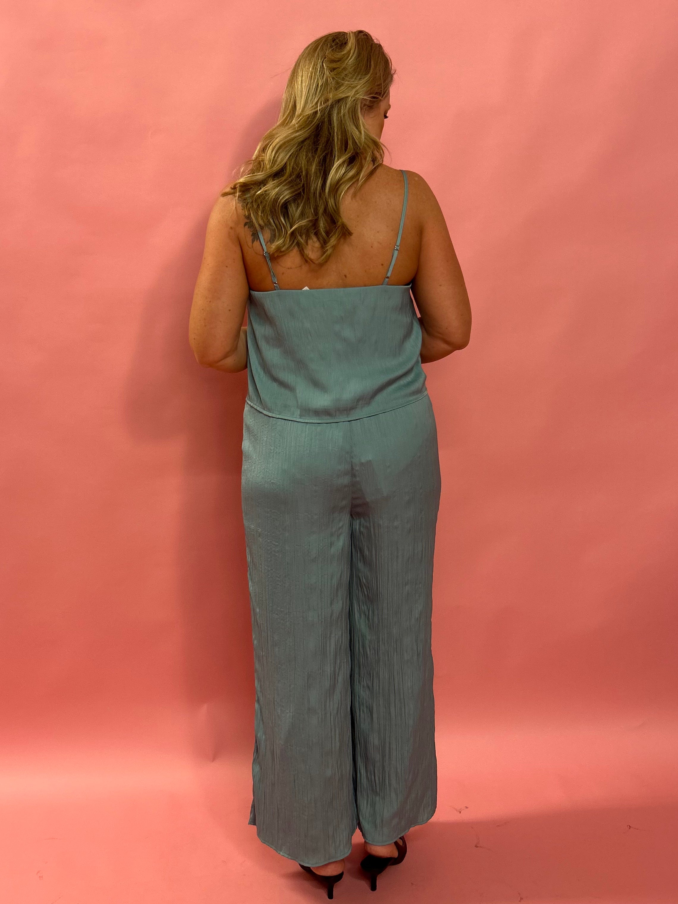 Sunset Satin Pant in Sea Pine