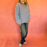 Sweet Daydream Waffle Knit Crew Neck Sweater