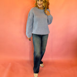 Sweet Daydream Waffle Knit Crew Neck Sweater