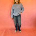 Sweet Daydream Waffle Knit Crew Neck Sweater