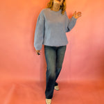 Sweet Daydream Waffle Knit Crew Neck Sweater