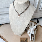 Teardrop Stone Pendant Navajo Bead Choker Necklace