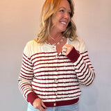 The Camden Striped Cable Knit Cardigan