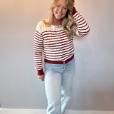 The Camden Striped Cable Knit Cardigan