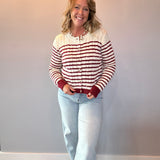 The Camden Striped Cable Knit Cardigan