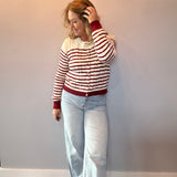The Camden Striped Cable Knit Cardigan