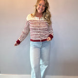The Camden Striped Cable Knit Cardigan