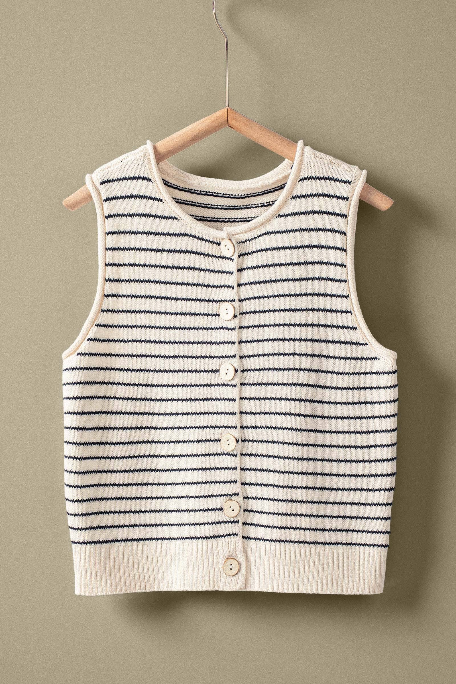 The Easy Days Striped Knit Vest