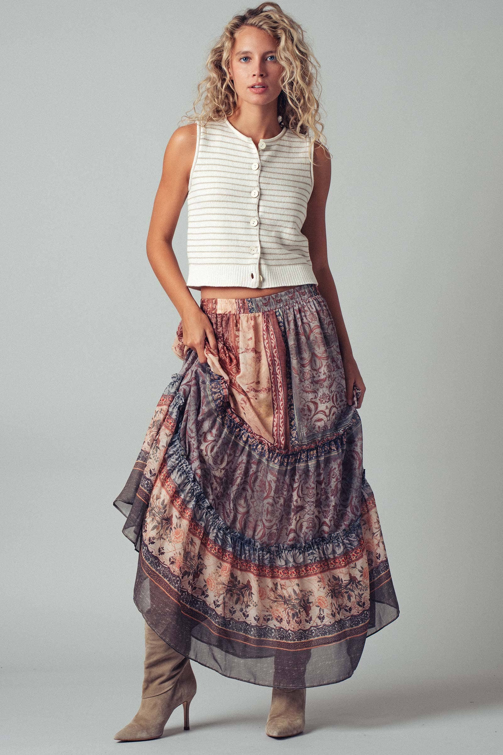 The Easy Days Striped Knit Vest