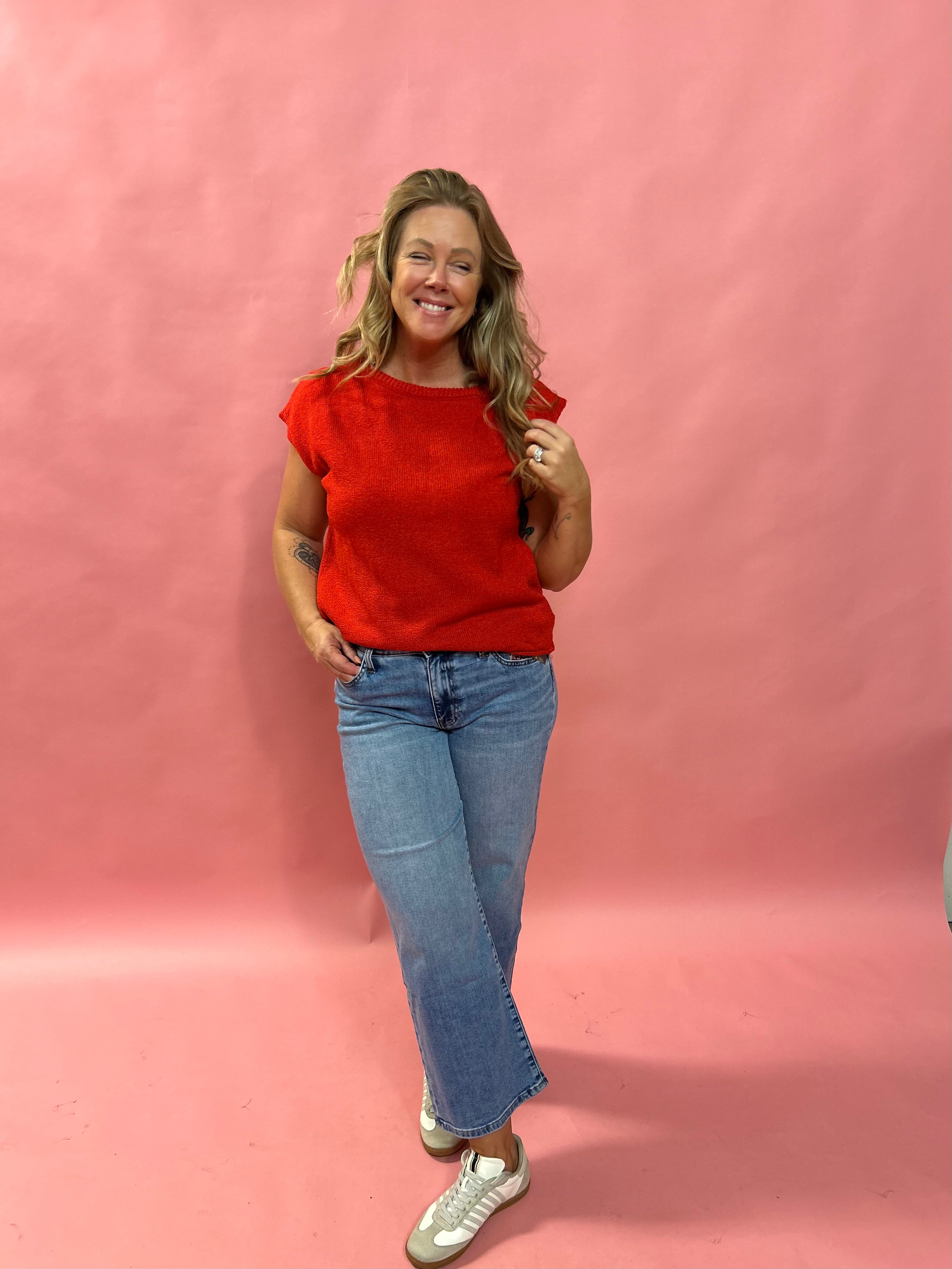 The Heart & Soul Knit Sweater in Red