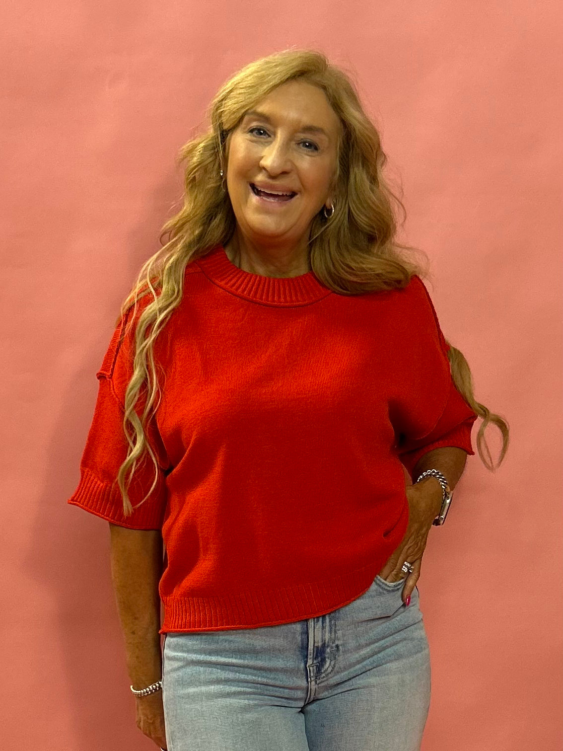 The Laidback Luxe Sweater in Red - Shabby 2 Chic Boutiques