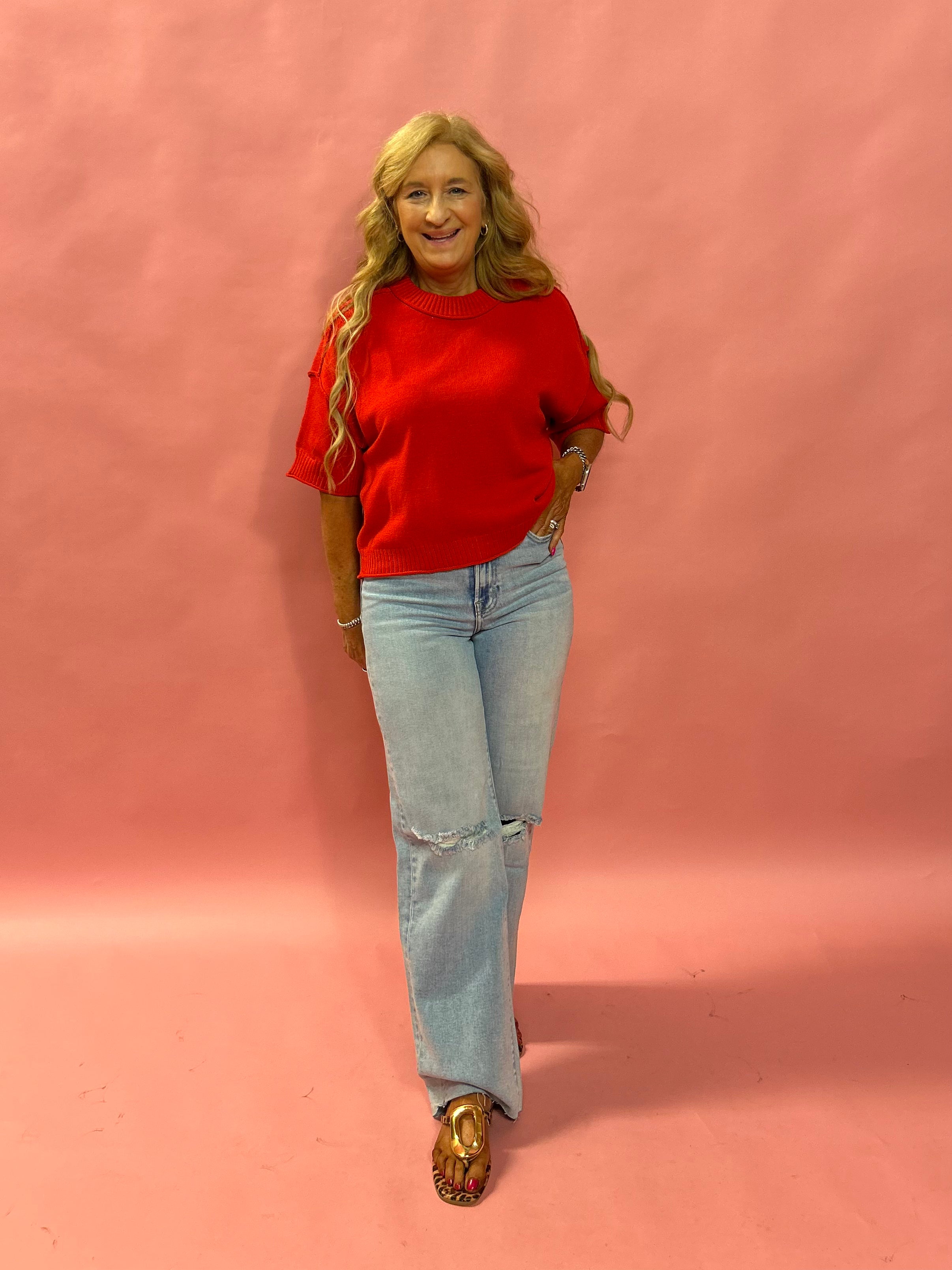 The Laidback Luxe Sweater in Red - Shabby 2 Chic Boutiques