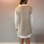 The Layered Texture Shirt Dress – Taupe Edition