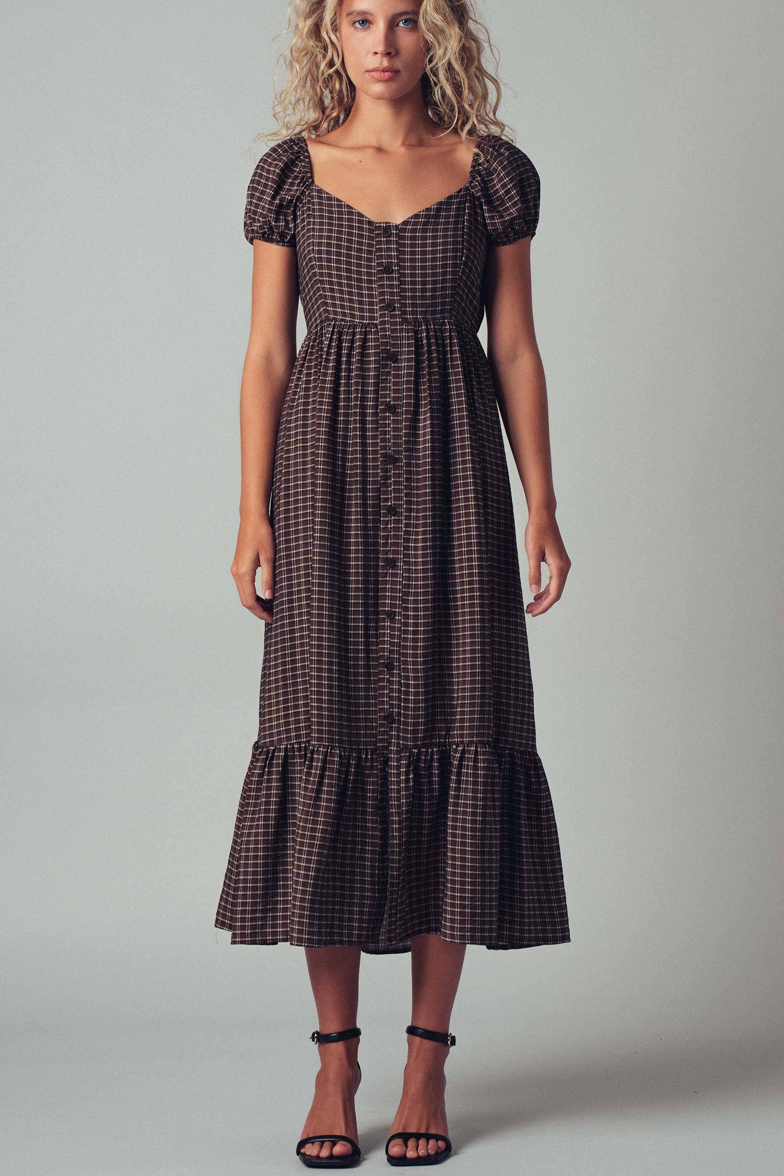The Picnic Date Check Midi Dress