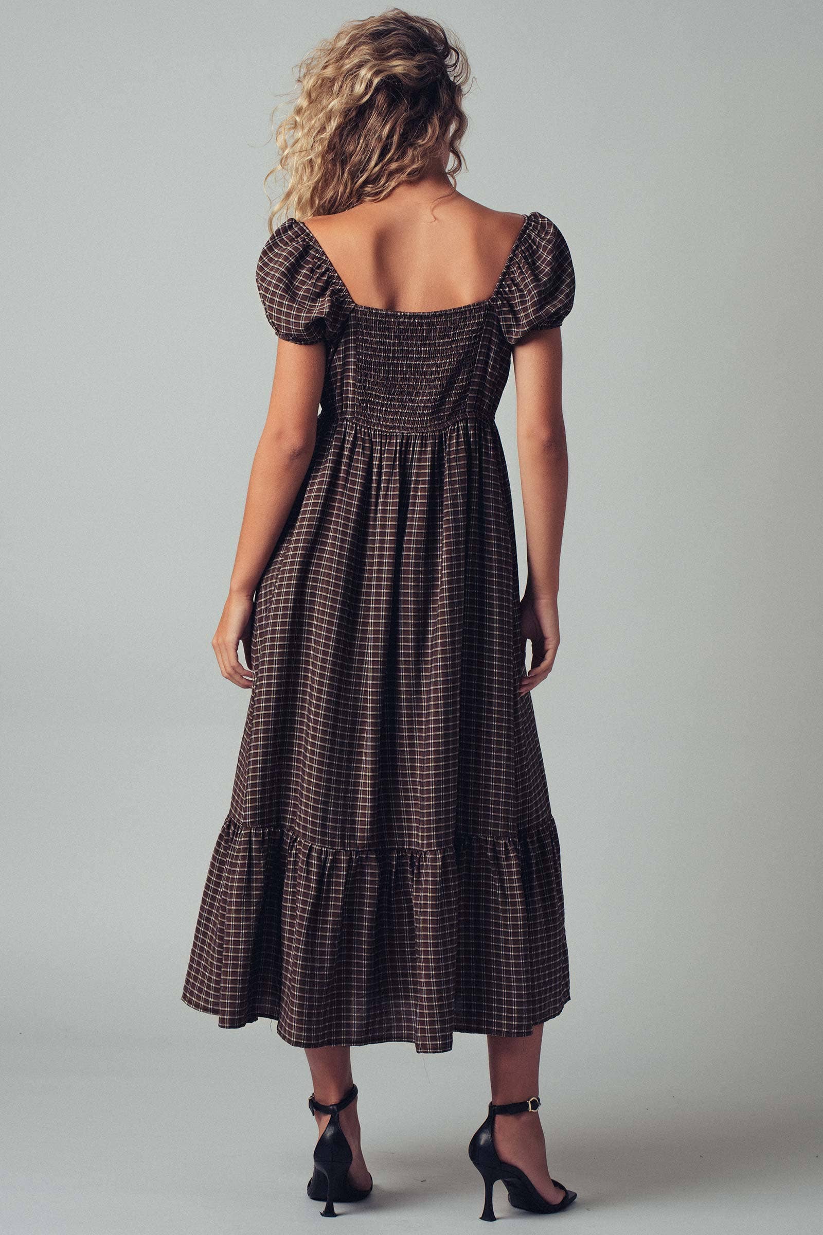 The Picnic Date Check Midi Dress