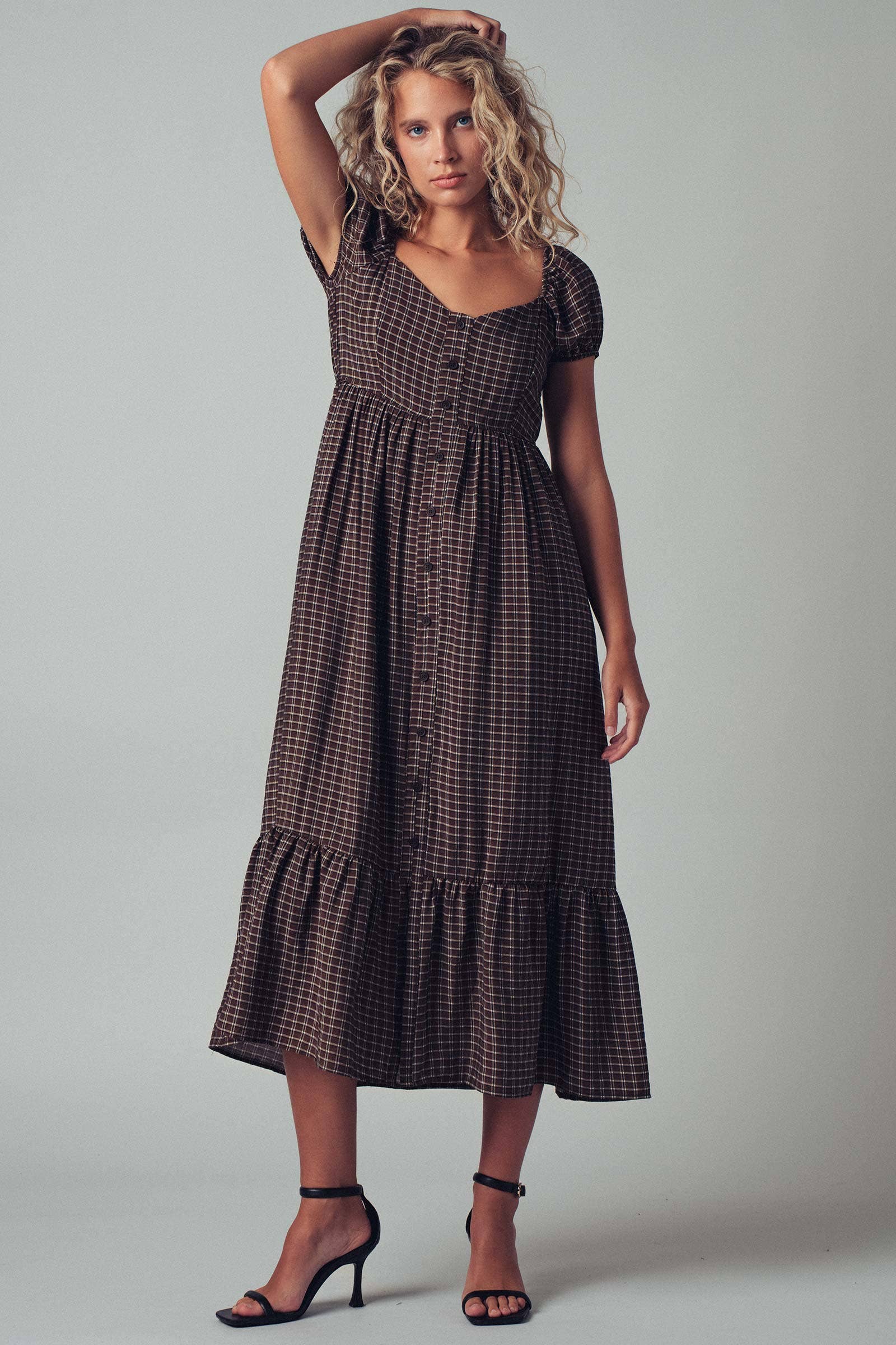 The Picnic Date Check Midi Dress