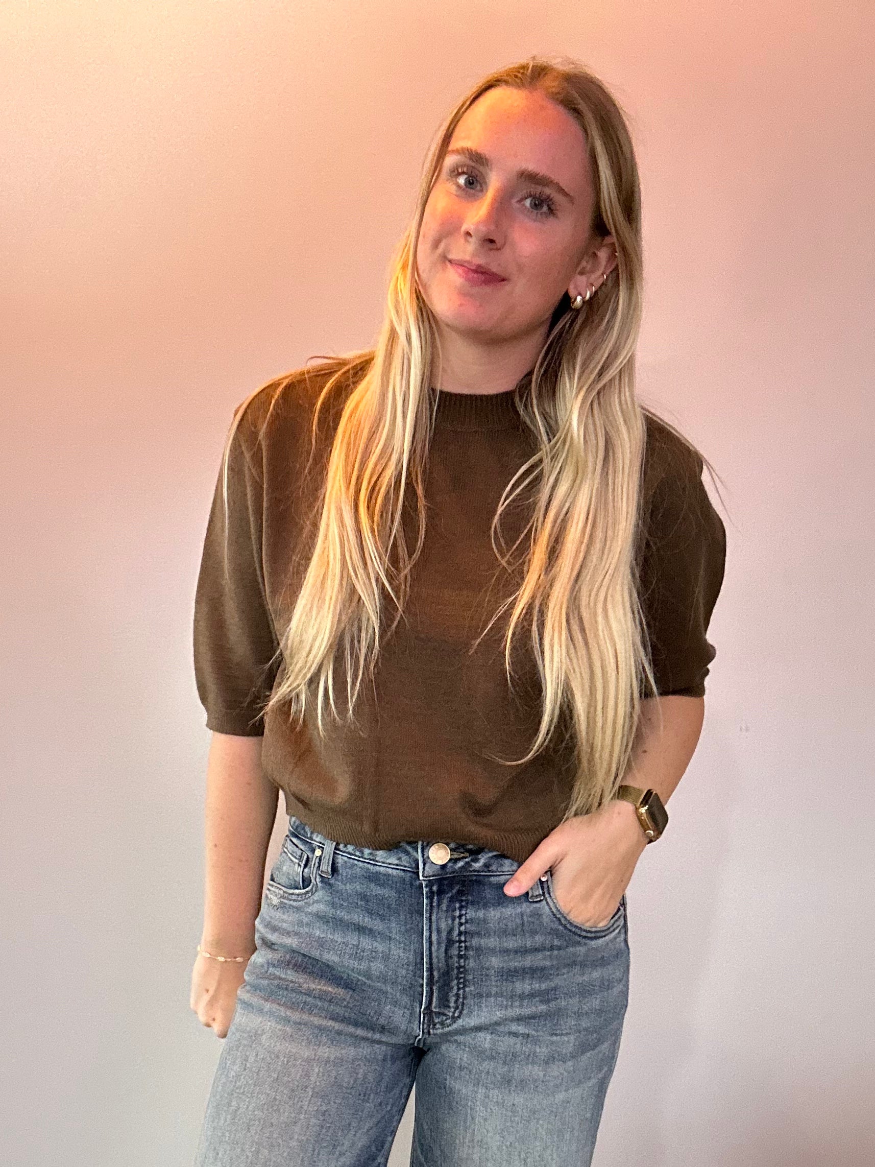 The Sutton Sweater Top in Olive