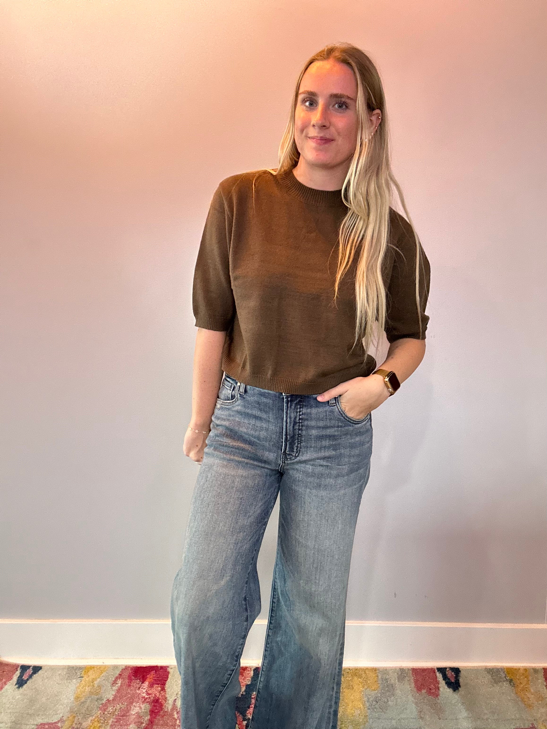 The Sutton Sweater Top in Olive