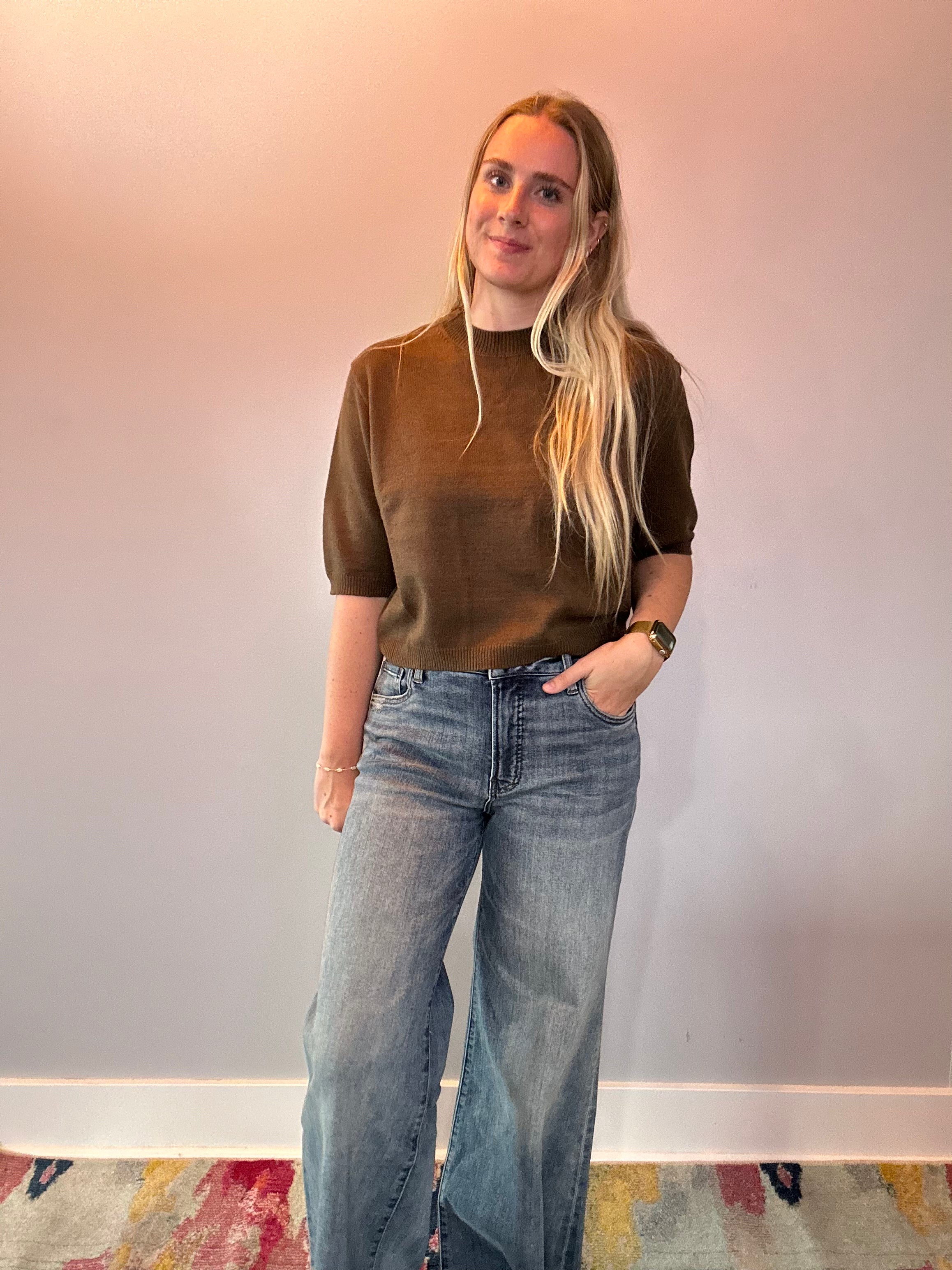 The Sutton Sweater Top in Olive
