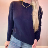 Timeless Essential Crew Neck Sweater in Navy