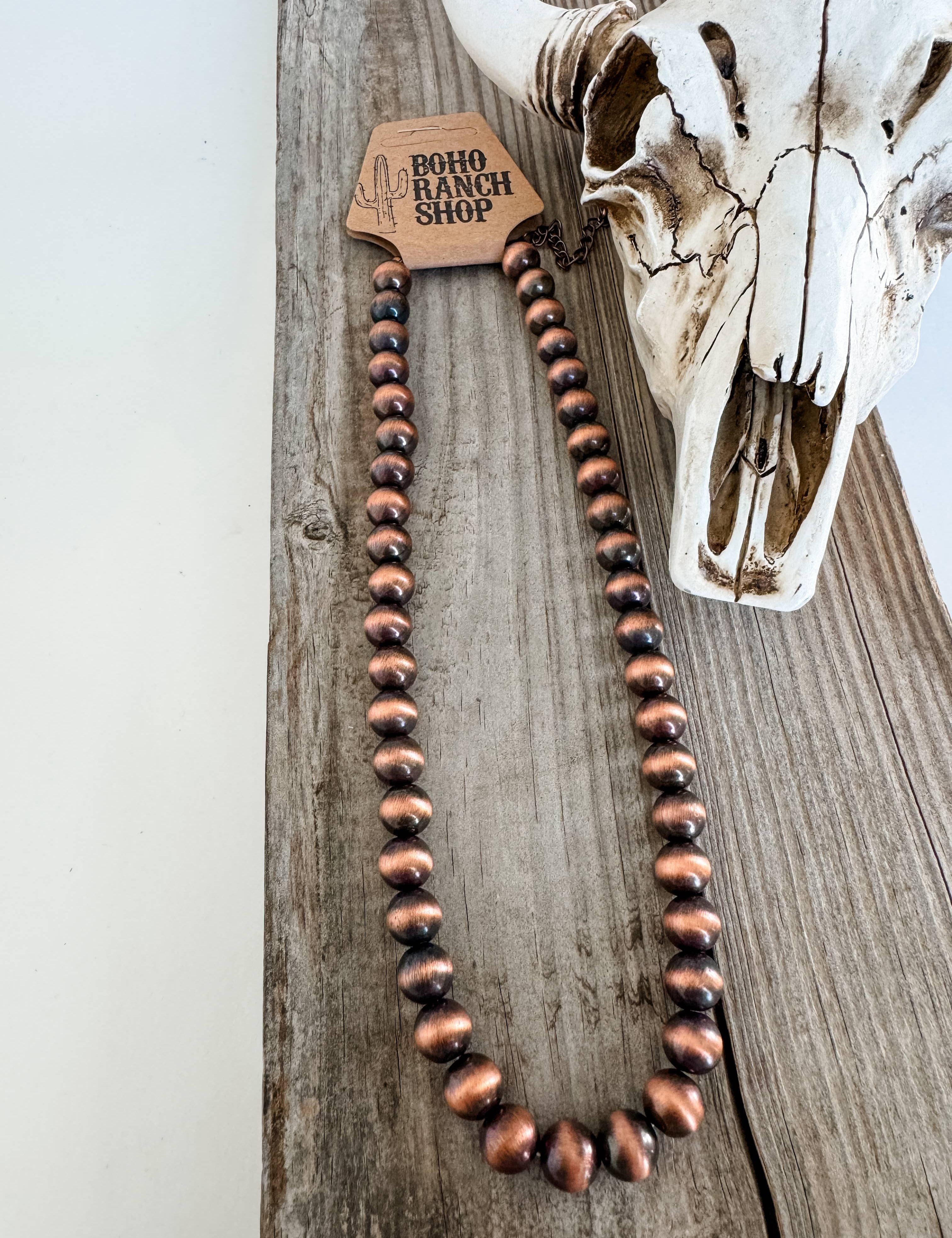 Western 10mm Navajo Style Pearl Necklace