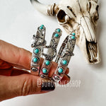 Western Boho Turquoise Stone Stackable Stretch Bracelet