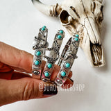 Western Boho Turquoise Stone Stackable Stretch Bracelet