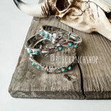 Western Boho Turquoise Stone Stackable Stretch Bracelet