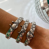 Western Boho Turquoise Stone Stackable Stretch Bracelet