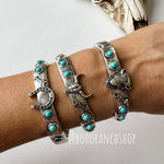Western Boho Turquoise Stone Stackable Stretch Bracelet