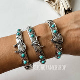 Western Boho Turquoise Stone Stackable Stretch Bracelet
