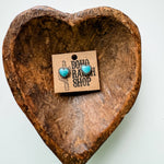 Western Mini Stone Stud Earrings - Heart Square Circle Bar