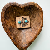 Western Mini Stone Stud Earrings - Heart Square Circle Bar