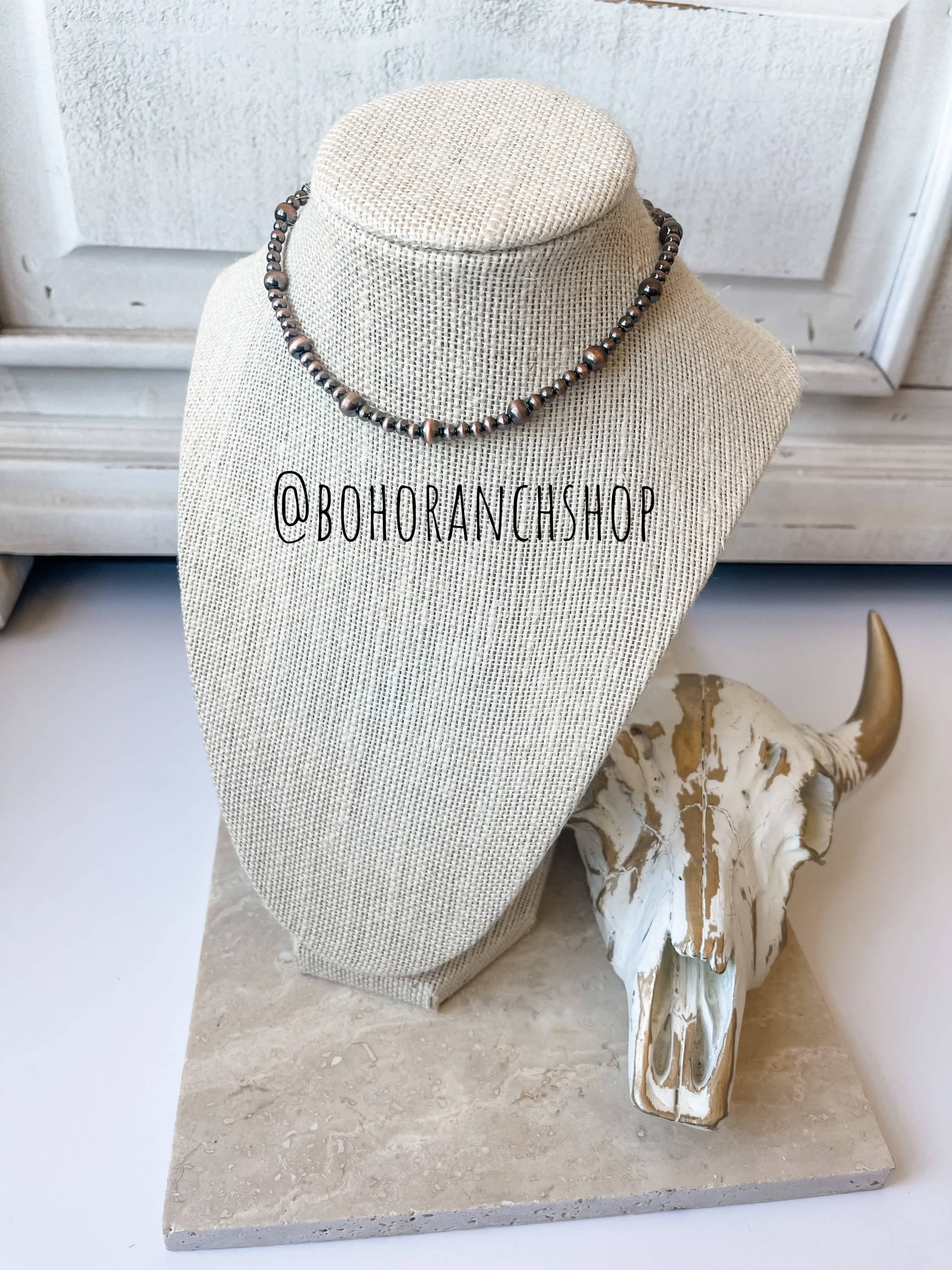 Western Navajo Style Choker Necklace 4mm