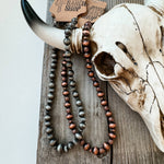 Western Navajo Style Pearl and Bead 14” Necklace